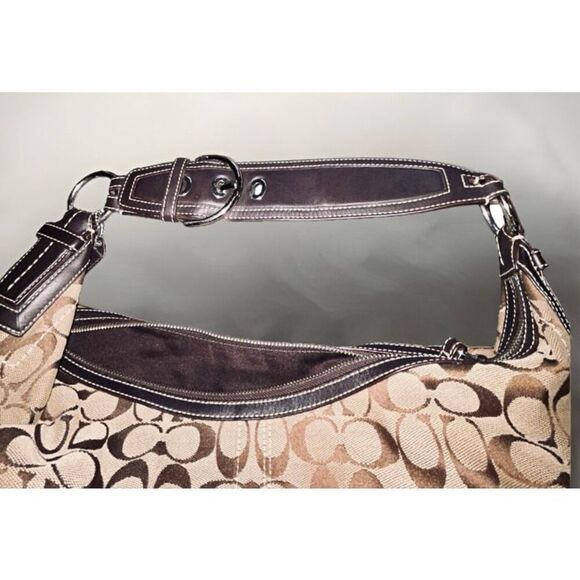 Coach Signature C Hobo Handbag Y2K Thick Strap K0632-10075 - Picture 3 of 6